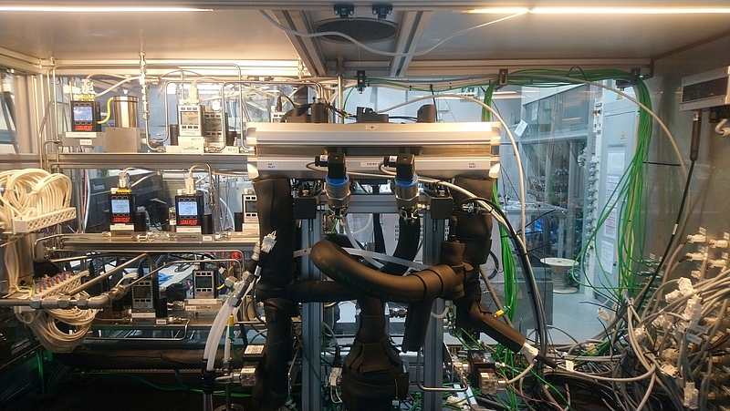 Shortstackprüfplatz mit Rezirkulation und integrierter Gasanalytik